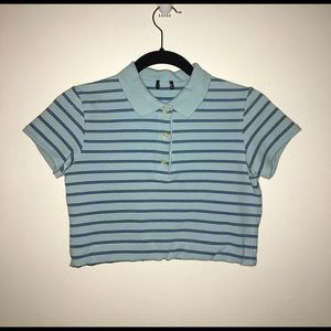 blue collar crop top